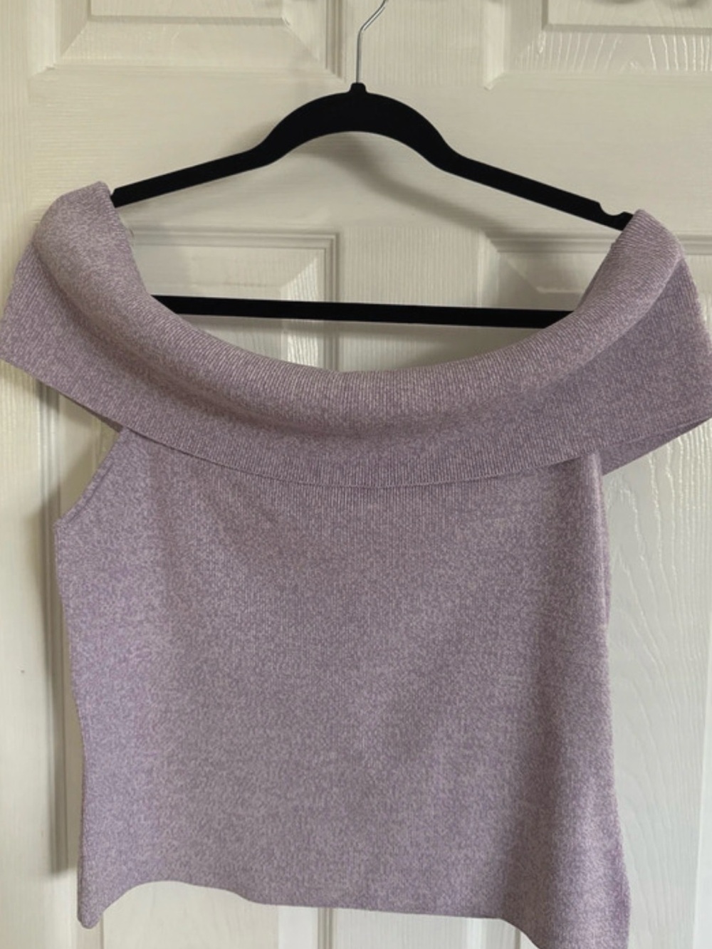 Express Off-the-Shoulder Sweater Top in Lavender